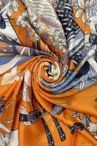 Hawaiian Paradise Print Silk Scarf