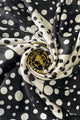 Contrast Polka Dot Pumpkin Silk Scarf