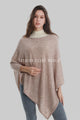 Plain Wool Knit Poncho With Pearl Detailing