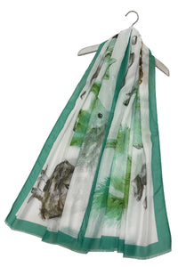 British Wildlife Scarf with Frayed Edge