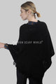 Arrow Knit & Pearl Tassel Poncho - Fashion Scarf World