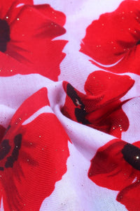 Glitter Bold Poppy Frayed Scarf - Fashion Scarf World