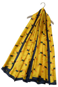 Fox Character Print Silk Scarf - Fashion Scarf World