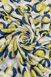 Circles Foiled Print Frayed Scarf