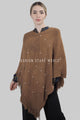 Arrow Knit & Pearl Tassel Poncho - Fashion Scarf World
