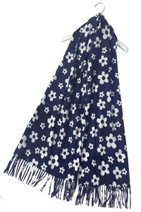 Simple Retro Floral Tassel Scarf - Fashion Scarf World