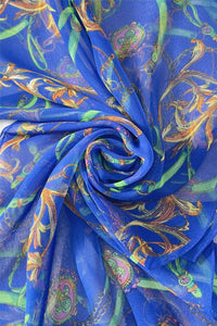 Chain & Buckle Print Chiffon Scarf