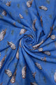 Cute Barn Owl Print Scarf with Frayed Edge