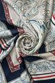 Traditional Floral Border Print Silk Scarf
