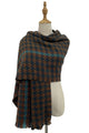 Woven Houndstooth Frayed Wool Scarf