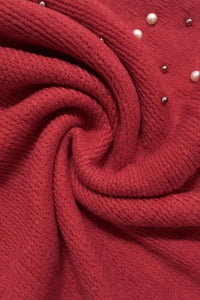 Pearl & Bead Shoulder Knitted Poncho - Fashion Scarf World