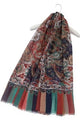 Indian Paisley Print Frayed Scarf - Fashion Scarf World