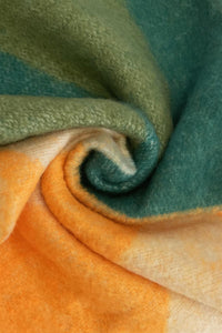 Colour Block Geo Chunky Tassel Wool Blanket Wrap