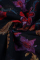 Oriental Floral Print Frayed Scarf - Fashion Scarf World
