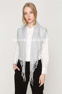 Triangle Wildflower Lace Scarf - Fashion Scarf World