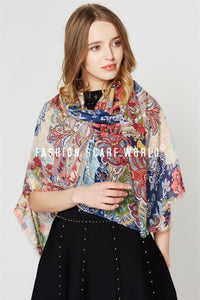 Colourful Busy Floral Tassel Scarf - Fashion Scarf World