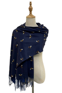 Bumble Bee Print Tassel Scarf