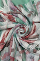 Watercolour Parrot Print Scarf with Frayed Edge