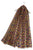 Contrast leopard Print Scarf with Frayed Edge