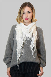 Trapezoid Butterfly Lace Tassel Scarf - Fashion Scarf World