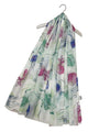 Watercolour Jellyfish Print Scarf with Frayed Edge