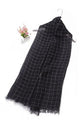 Plain Classic Check Print Frayed Linen Scarf - Fashion Scarf World