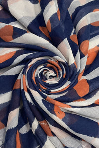 Abstract Zebra & Leopard Print Frayed Scarf