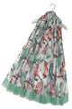 Watercolour Parrot Print Scarf with Frayed Edge