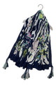 Floral Zebra Print Square Tassel Scarf