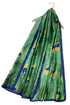 Peacock Feather Print Silk Scarf