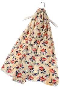 Vintage Floral Frayed Scarf - Fashion Scarf World
