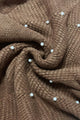 Arrow Knit & Pearl Tassel Poncho - Fashion Scarf World