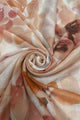 Ink Blot Leaves Print Scarf with Frayed Edge