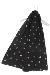 Rose Gold Bee Print Scarf - Fashion Scarf World