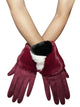 Colour Block Faux Fur Touchscreen Gloves