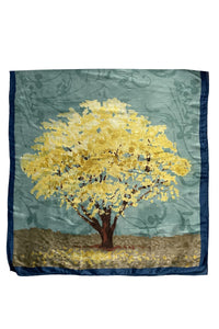 Painted Orchard Tree Silk Scarf