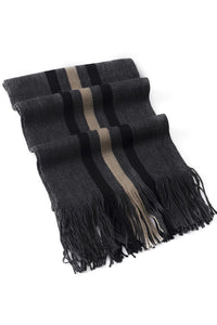 Three Stripes Knitted Tassel Unisex Scarf - Fashion Scarf World