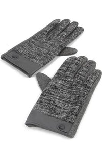 Tweed Snap Button Men Gloves - Fashion Scarf World