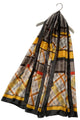Plaid & Polka Dot Print Silk Scarf With Belt Detail - Fashion Scarf World