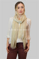 Gold & Silver Metallic Stripe Frayed Scarf - Fashion Scarf World