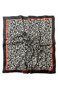 Leopard Print With Border Square Scarf - Fashion Scarf World