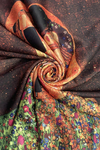 Klimt 'The Kiss' Painting Print Silk Mix Scarf