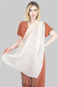 Versatile Classic Plain Tassel Linen Scarf - Fashion Scarf World