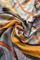 Plaid & Polka Dot Print Silk Scarf With Belt Detail - Fashion Scarf World