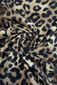 Bold Leopard Print & Stripe Frayed Scarf