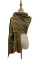 Soft Boucle Check Frayed Edge Wool Scarf