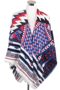 Bold Zigzag Print Blanket Wrap - Fashion Scarf World