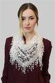 Glitter Flower Triangle Tassel Scarf - Fashion Scarf World