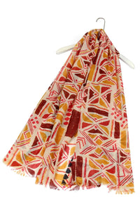 Triangular Block Print Metallic Scarf - Fashion Scarf World