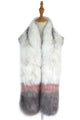 Stripe Long Faux Fur Collar - White - Fashion Scarf World